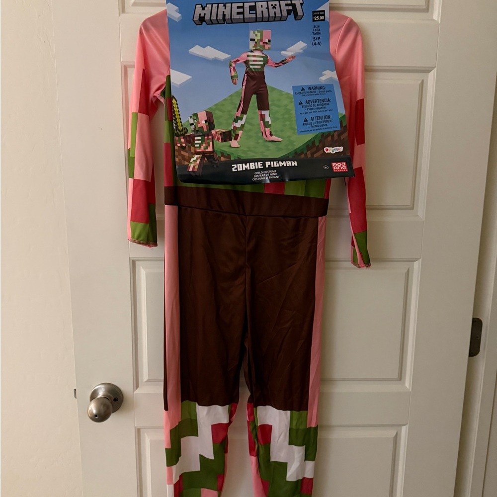 Kids Minecraft zombie pig man costume small. New never used